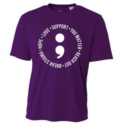 Break Stigma Support Mental Health Awareness Cooling Performance Crew T-Shirt