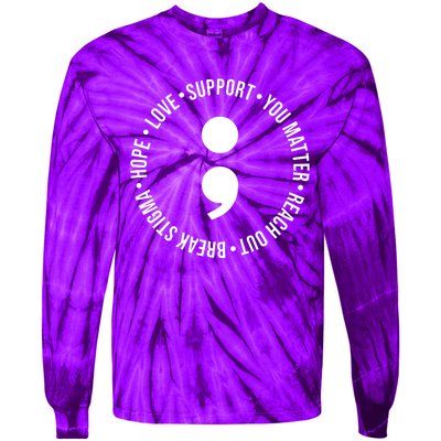 Break Stigma Support Mental Health Awareness Tie-Dye Long Sleeve Shirt