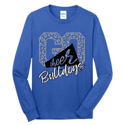 Bulldogs School Spirit Mascot Leopard Cheer Fan Game Day Tall Long Sleeve T-Shirt