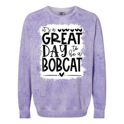 Bobcats School Sports Fan Team Spirit Mascot Gift Bleached Colorblast Crewneck Sweatshirt