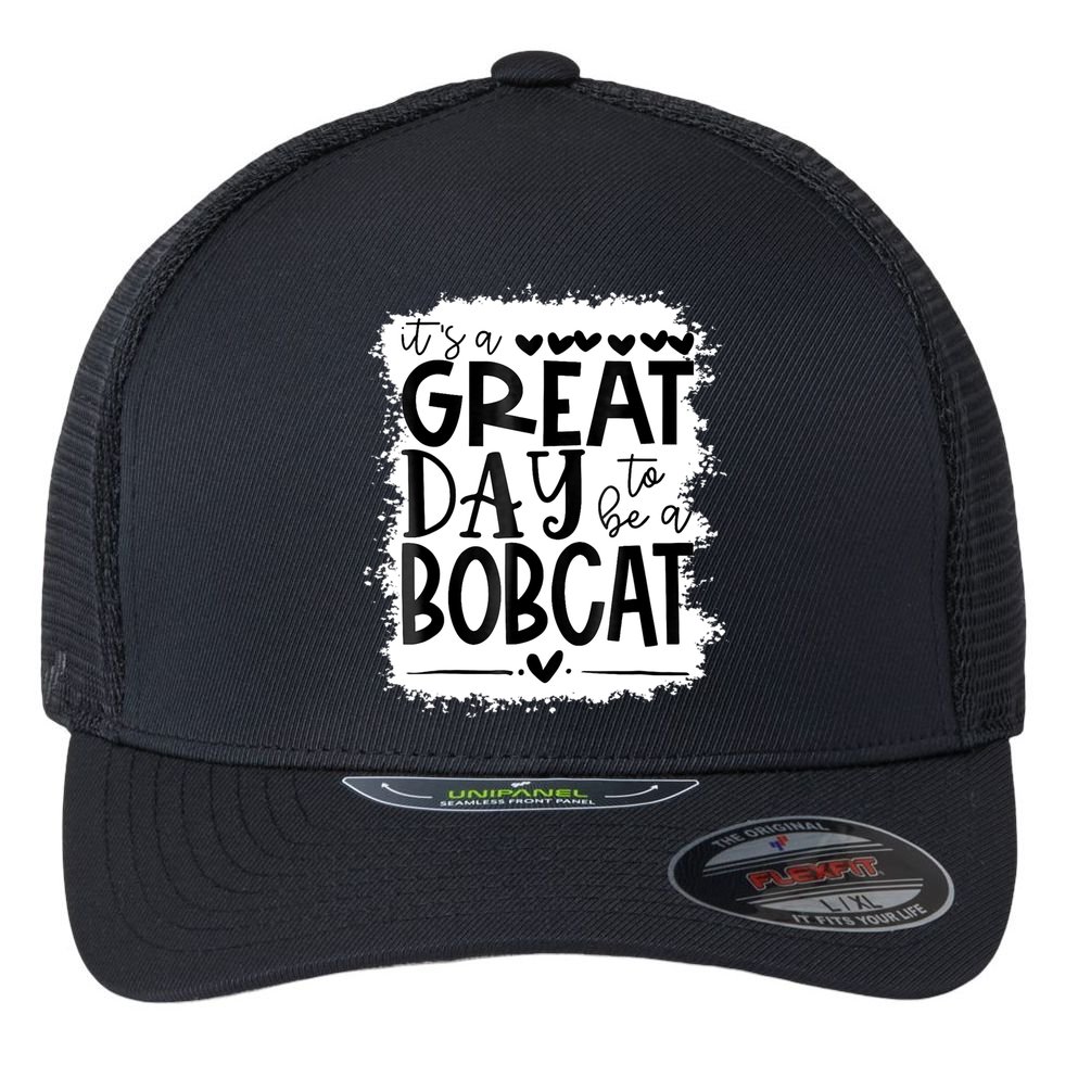 Bobcats School Sports Fan Team Spirit Mascot Gift Bleached Flexfit Unipanel Trucker Cap