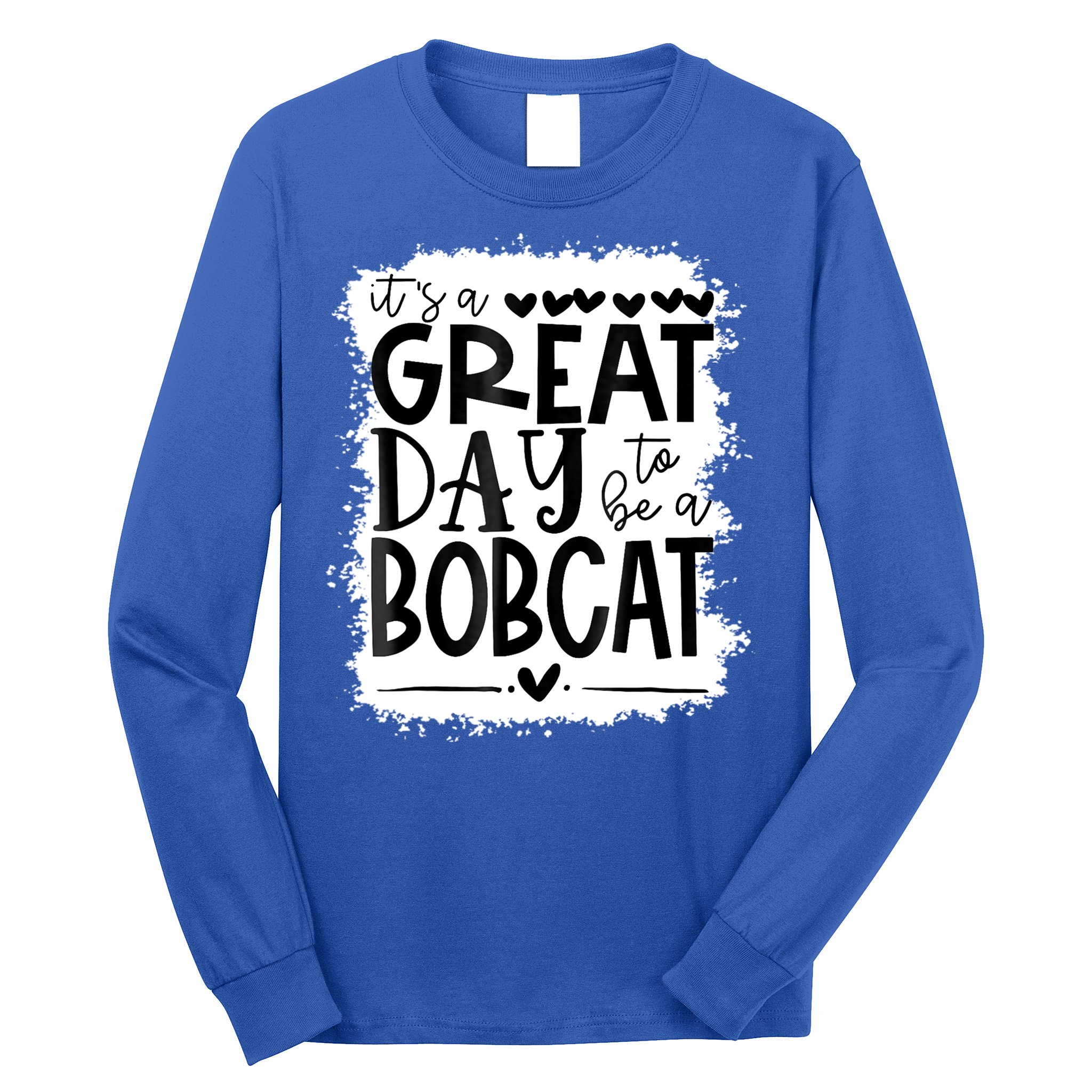 Bobcats School Sports Fan Team Spirit Mascot Gift Bleached Long Sleeve Shirt