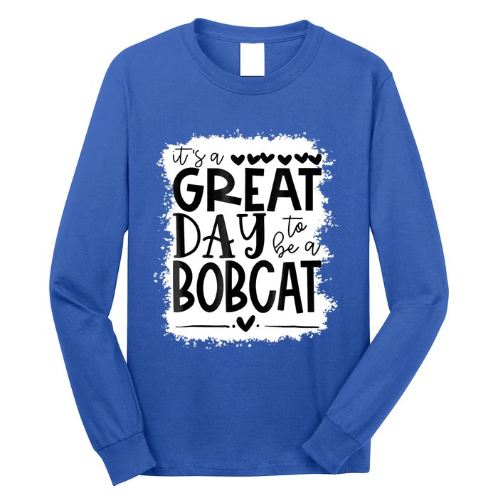 Bobcats School Sports Fan Team Spirit Mascot Gift Bleached Long Sleeve Shirt