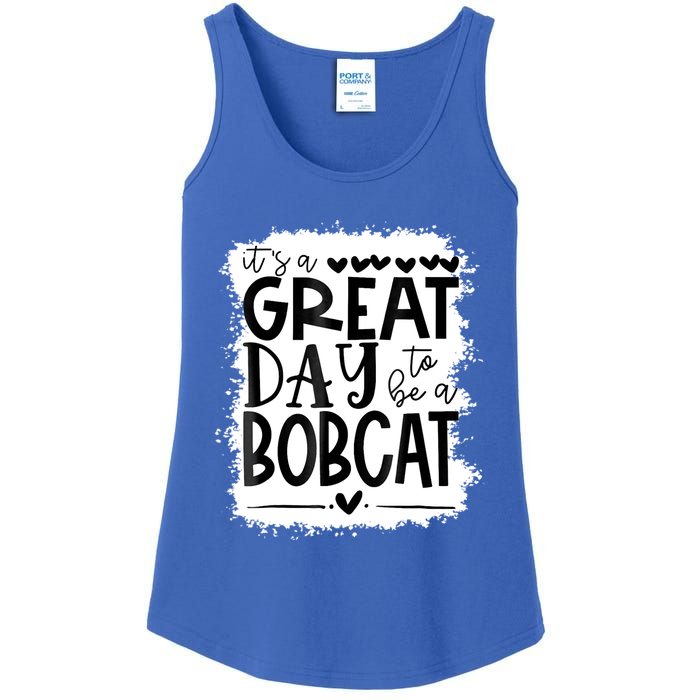 Bobcats School Sports Fan Team Spirit Mascot Gift Bleached Ladies Essential Tank