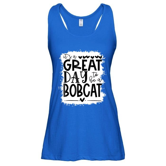 Bobcats School Sports Fan Team Spirit Mascot Gift Bleached Ladies Essential Flowy Tank