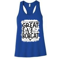 Bobcats School Sports Fan Team Spirit Mascot Gift Bleached Women's Racerback Tank