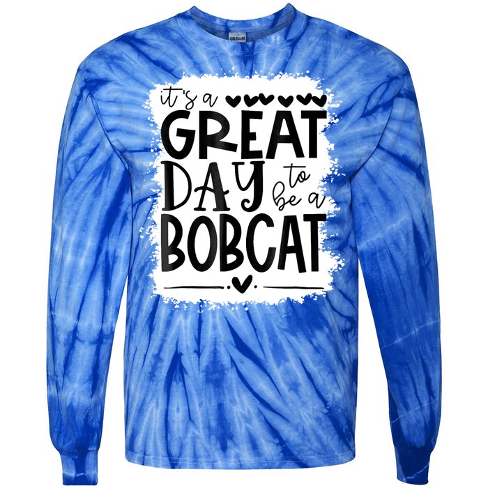 Bobcats School Sports Fan Team Spirit Mascot Gift Bleached Tie-Dye Long Sleeve Shirt