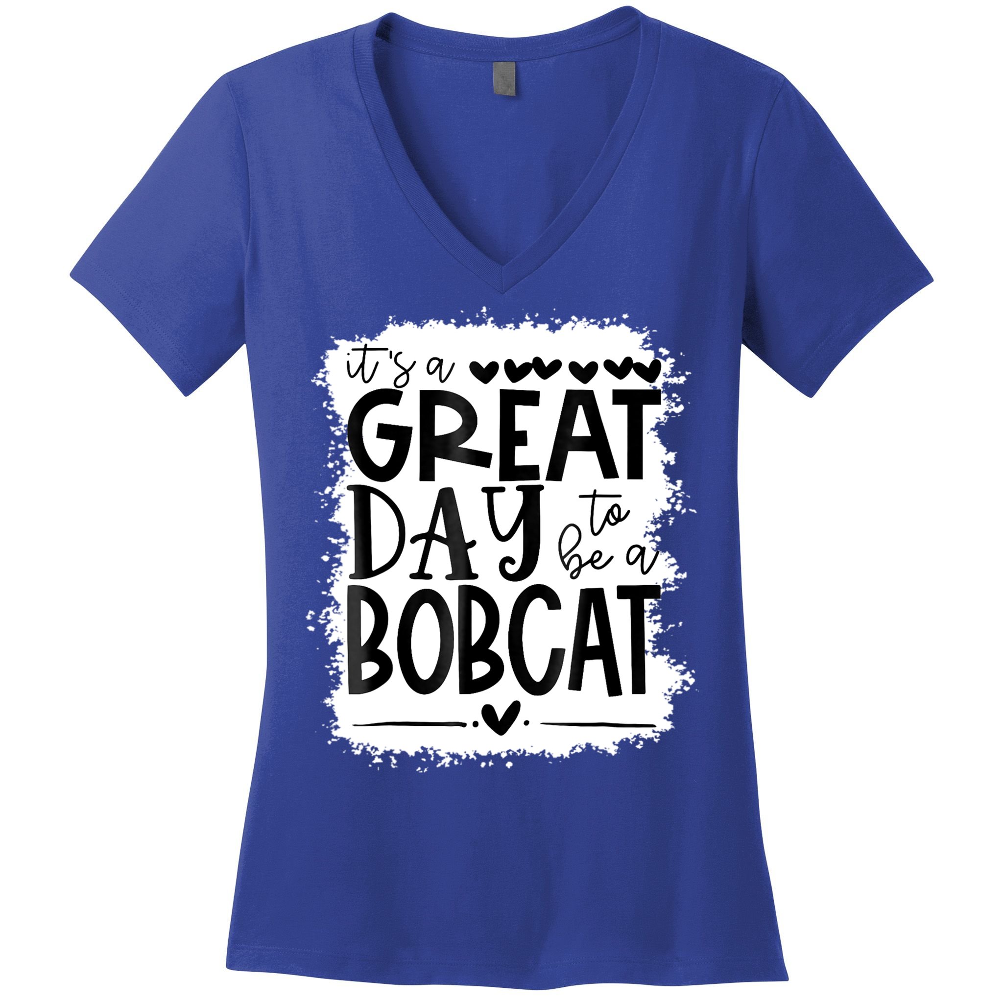 Bobcats School Sports Fan Team Spirit Mascot Gift Bleached Women's V-Neck T-Shirt