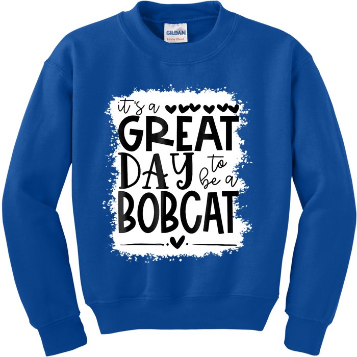 Bobcats School Sports Fan Team Spirit Mascot Gift Bleached Kids Sweatshirt