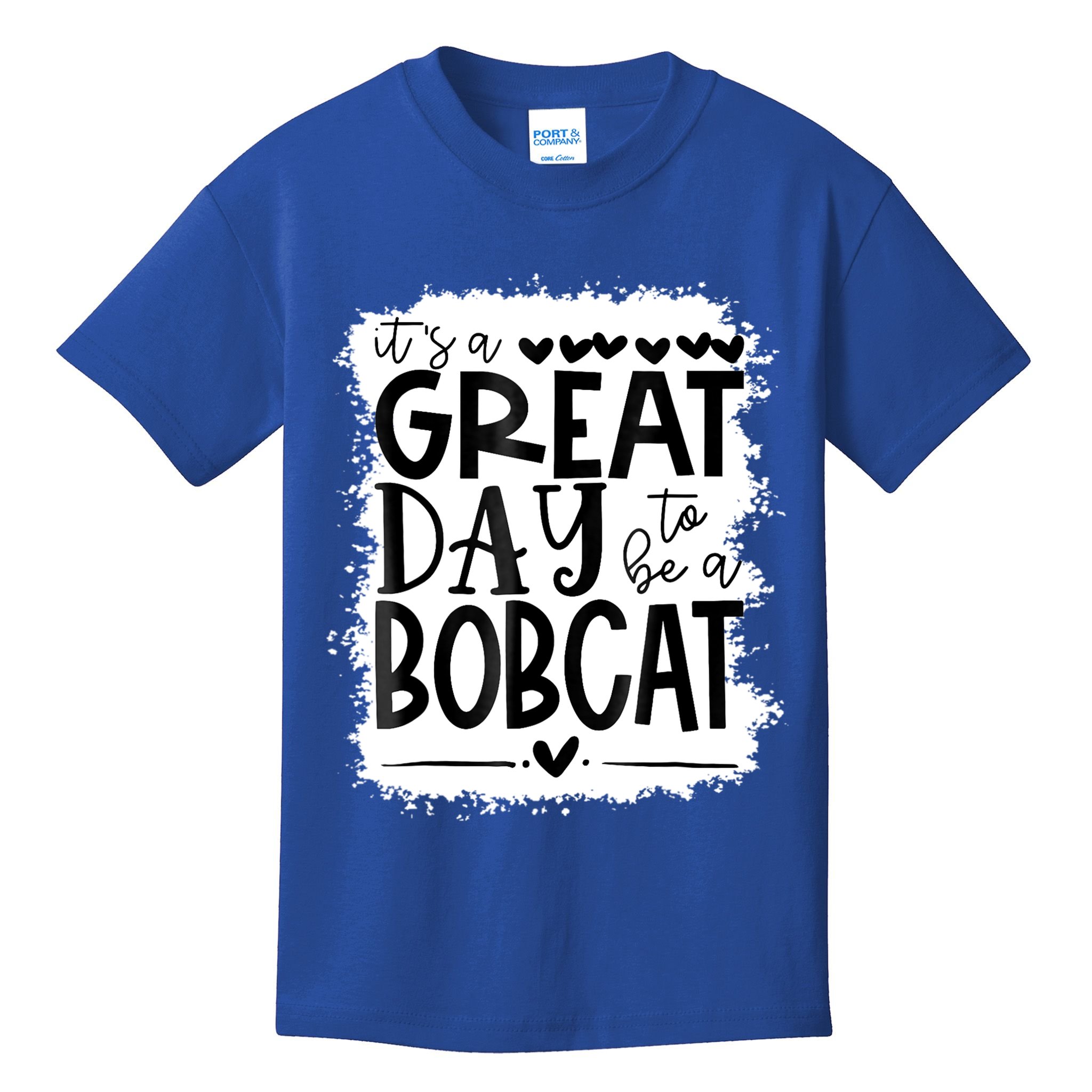 Bobcats School Sports Fan Team Spirit Mascot Gift Bleached Kids T-Shirt