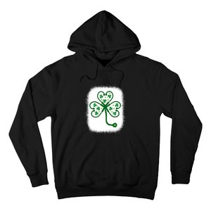 Bleach Shamrock Stethoscope Nurse St Patricks Day For Women Hoodie