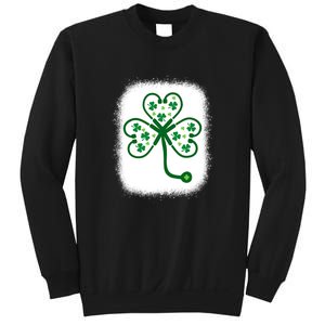 Bleach Shamrock Stethoscope Nurse St Patricks Day For Women Sweatshirt