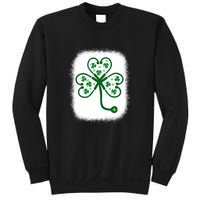 Bleach Shamrock Stethoscope Nurse St Patricks Day For Women Sweatshirt