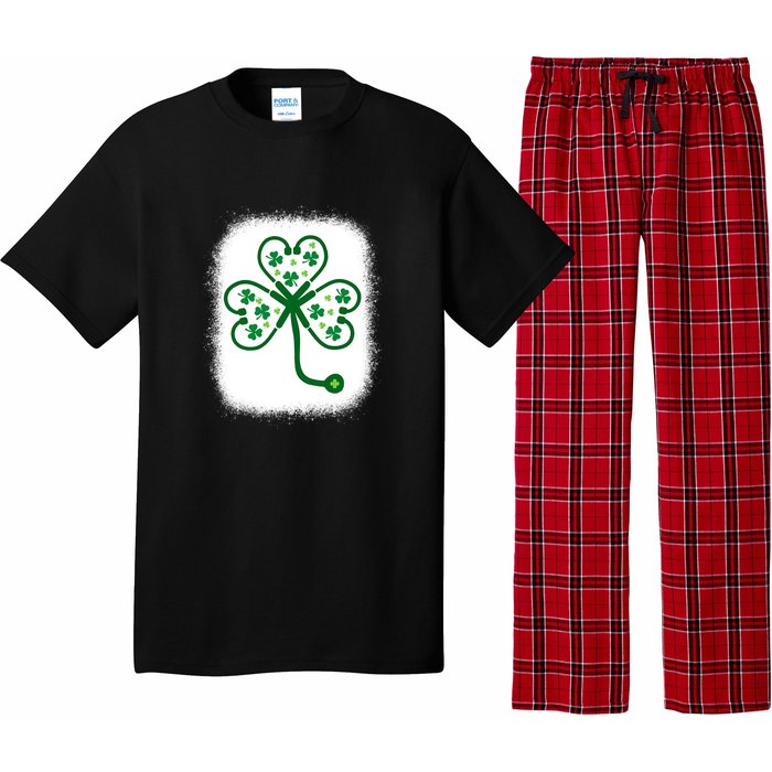 Bleach Shamrock Stethoscope Nurse St Patricks Day For Women Pajama Set