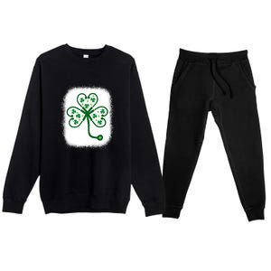 Bleach Shamrock Stethoscope Nurse St Patricks Day For Women Premium Crewneck Sweatsuit Set