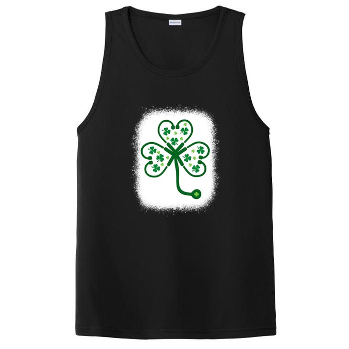 Bleach Shamrock Stethoscope Nurse St Patricks Day For Women PosiCharge Competitor Tank