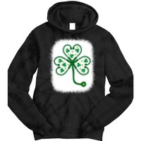 Bleach Shamrock Stethoscope Nurse St Patricks Day For Women Tie Dye Hoodie