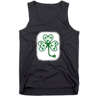 Bleach Shamrock Stethoscope Nurse St Patricks Day For Women Tank Top