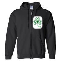 Bleach Shamrock Stethoscope Nurse St Patricks Day For Women Full Zip Hoodie