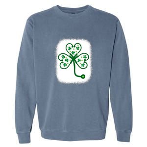 Bleach Shamrock Stethoscope Nurse St Patricks Day For Women Garment-Dyed Sweatshirt