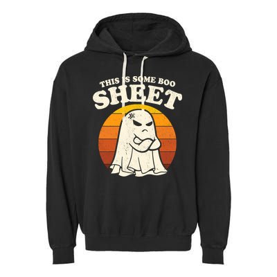 Boo Sheet Shirt This Is Some Boo Sheet Ghost Funny Retro Halloween Garment-Dyed Fleece Hoodie