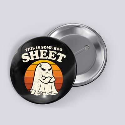 Boo Sheet Shirt This Is Some Boo Sheet Ghost Funny Retro Halloween Button