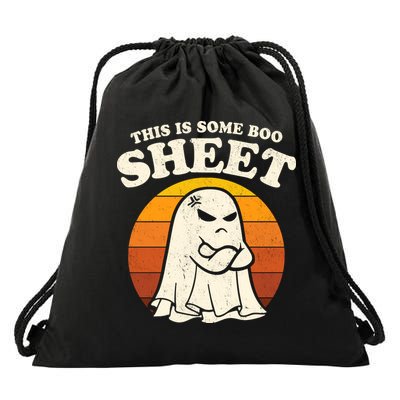 Boo Sheet Shirt This Is Some Boo Sheet Ghost Funny Retro Halloween Drawstring Bag