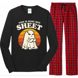 Boo Sheet Shirt This Is Some Boo Sheet Ghost Funny Retro Halloween Long Sleeve Pajama Set