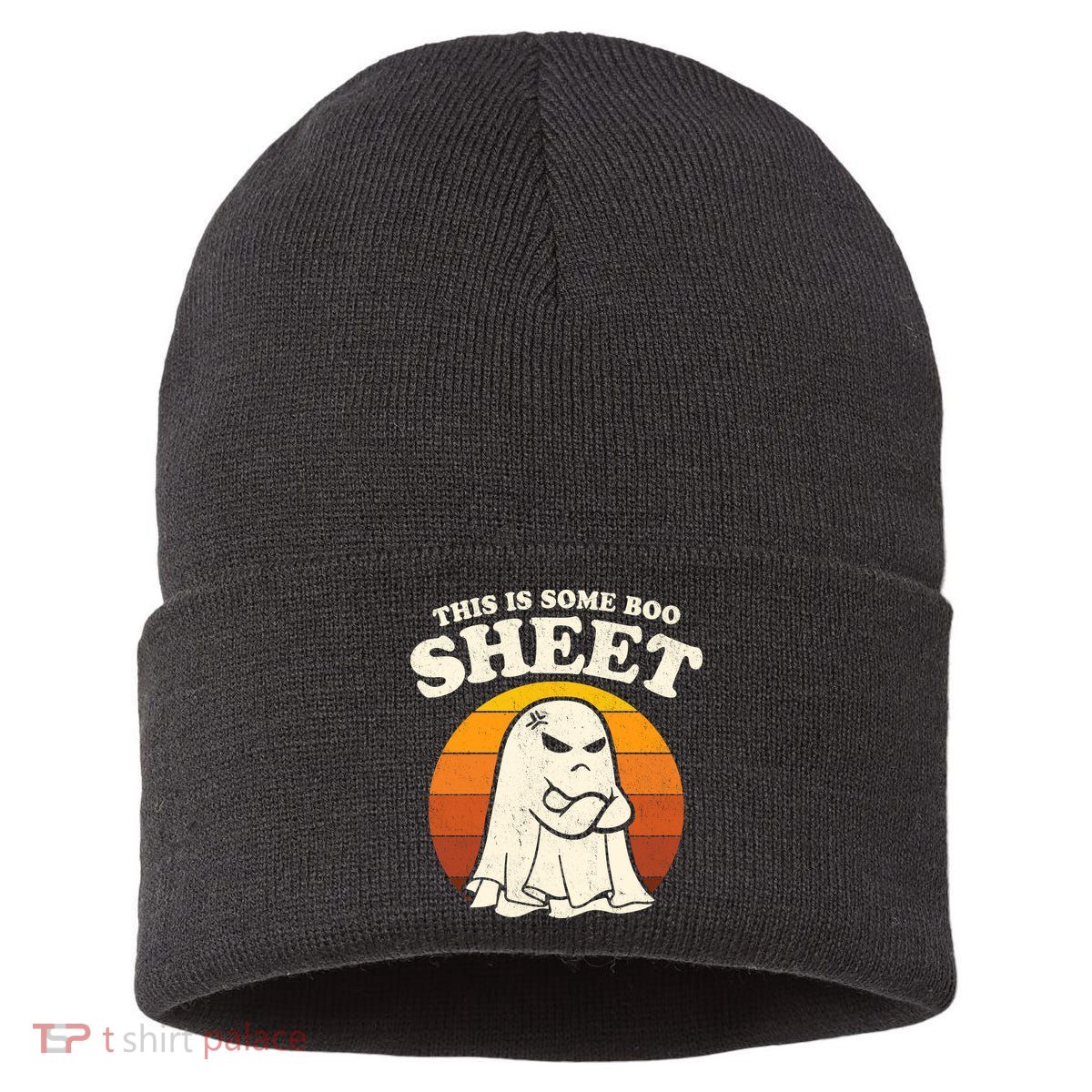 Boo Sheet Shirt This Is Some Boo Sheet Ghost Funny Retro Halloween Sustainable Knit Beanie