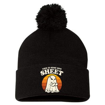 Boo Sheet Shirt This Is Some Boo Sheet Ghost Funny Retro Halloween Pom Pom 12in Knit Beanie
