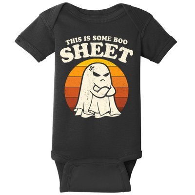 Boo Sheet Shirt This Is Some Boo Sheet Ghost Funny Retro Halloween Baby Bodysuit