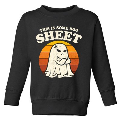 Boo Sheet Shirt This Is Some Boo Sheet Ghost Funny Retro Halloween Toddler Sweatshirt