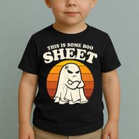 Boo Sheet Shirt This Is Some Boo Sheet Ghost Funny Retro Halloween Toddler T-Shirt