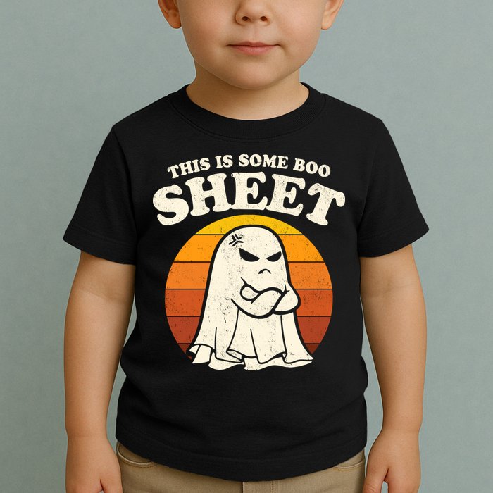 Boo Sheet Shirt This Is Some Boo Sheet Ghost Funny Retro Halloween Toddler T-Shirt