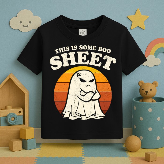 Boo Sheet Shirt This Is Some Boo Sheet Ghost Funny Retro Halloween Toddler T-Shirt