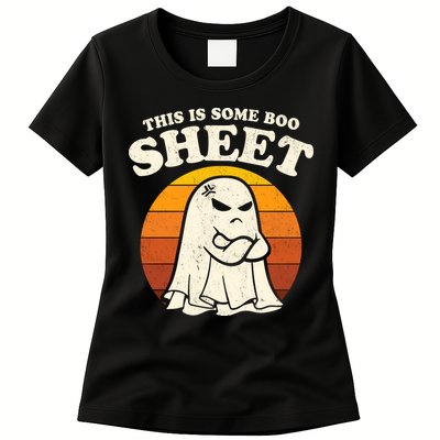 Boo Sheet Shirt This Is Some Boo Sheet Ghost Funny Retro Halloween Womens T-Shirt