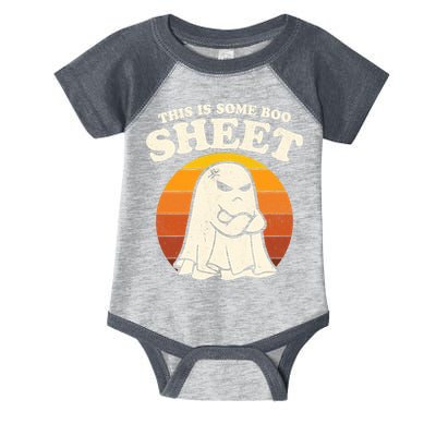 Boo Sheet Shirt This Is Some Boo Sheet Ghost Funny Retro Halloween Infant Baby Jersey Bodysuit