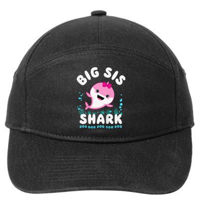 Big Sis Shark Big Sister Kawaii 7-Panel Snapback Hat