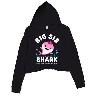 Big Sis Shark Big Sister Kawaii Crop Fleece Hoodie