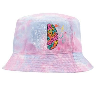 Brain Student Study Brain Scientist Thinking Learning Funny Gift Tie-Dyed Bucket Hat