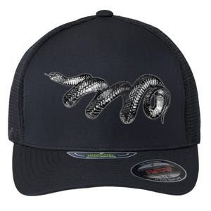 Black Snake Spirit Animal Love Reptile Fans Herp Flexfit Unipanel Trucker Cap