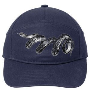 Black Snake Spirit Animal Love Reptile Fans Herp 7-Panel Snapback Hat