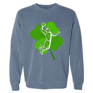 Basketball Sports Shamrock St Patricks Day Gift Garment-Dyed Sweatshirt