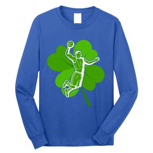 Basketball Sports Shamrock St Patricks Day Gift Long Sleeve Shirt