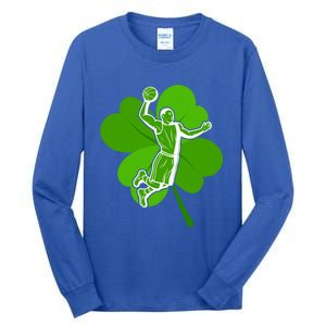 Basketball Sports Shamrock St Patricks Day Gift Tall Long Sleeve T-Shirt