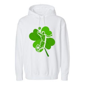 Basketball Sports Shamrock St Patricks Day Gift Garment-Dyed Fleece Hoodie