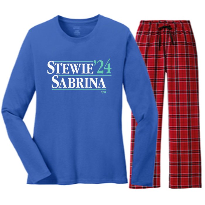 Breanna Stewart & Sabrina Ionescu 24 New York Basketball Women's Long Sleeve Flannel Pajama Set 