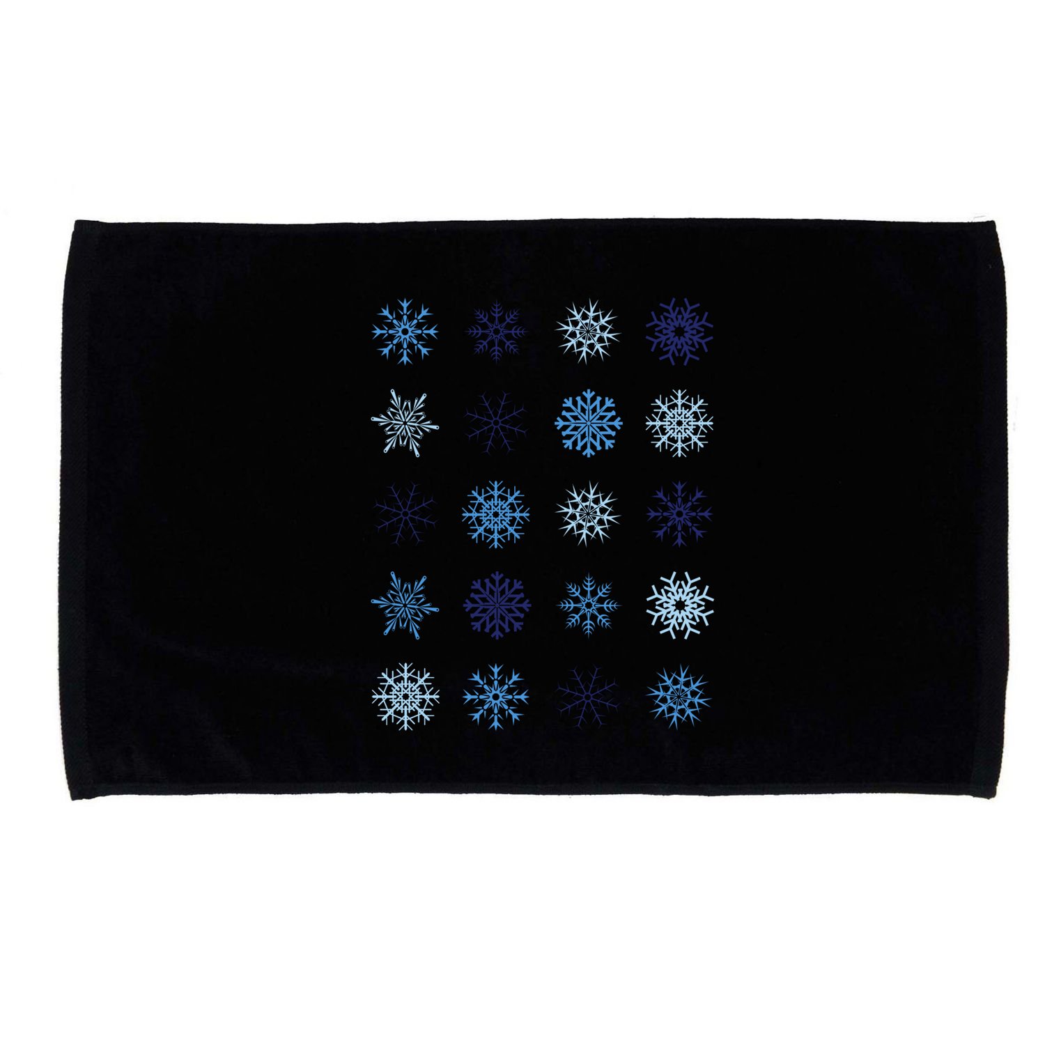 Blue Snowflakes Stacked Christmas Cute Gift Microfiber Hand Towel