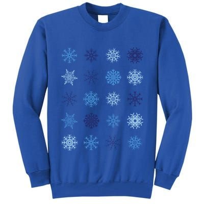 Blue Snowflakes Stacked Christmas Cute Gift Tall Sweatshirt