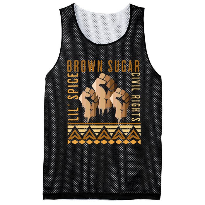 Brown Sugar Spice and Civil Rights Cute Black History Month Mesh Reversible Basketball Jersey Tank